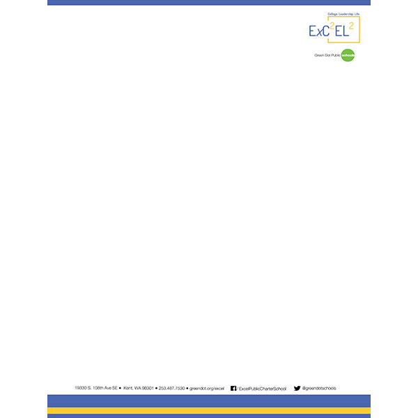 Excel FullBleed Printed Letterhead (per 5000) Advancement